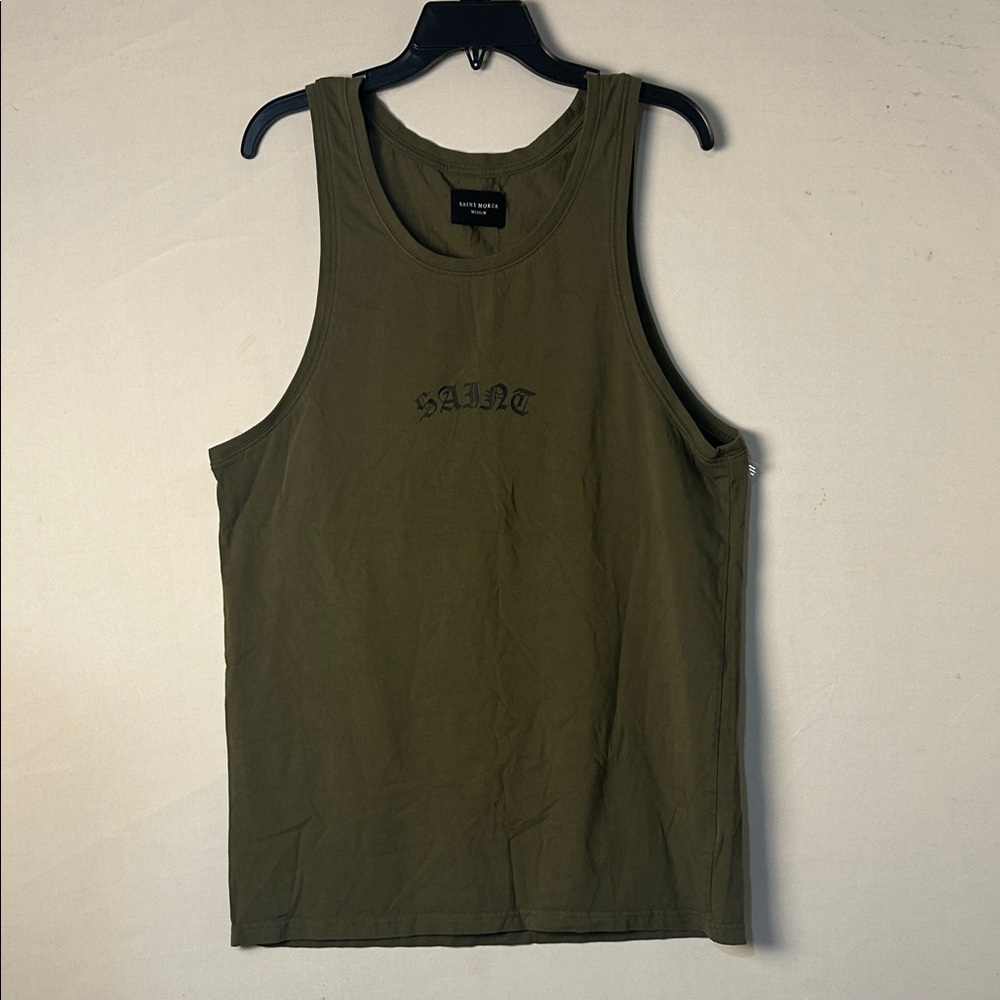 Saint Morta Green Day of The Dead Singlet 100% Cotton Tank Men's Size Medium